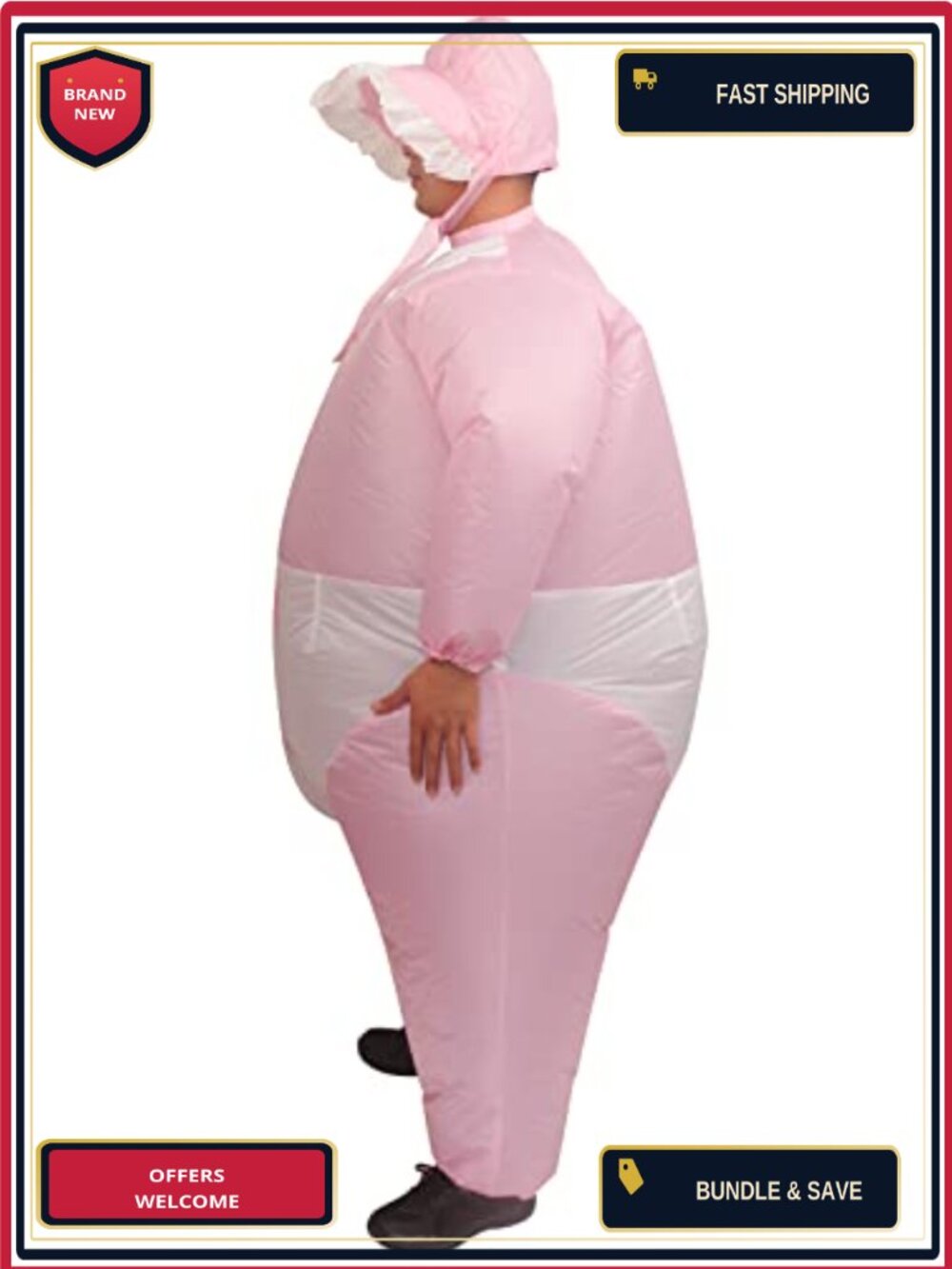 Inflatable Baby Costume Adult Blow Up Suit Gender Reveal - Picture 2 of 5